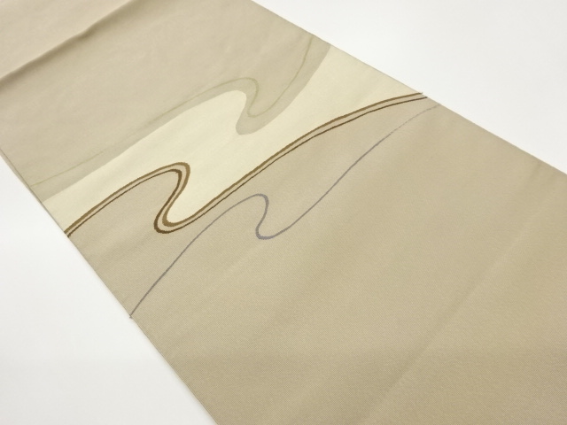JAPANESE KIMONO / HONBUTSULE CHANGE CURVED PATTERN WEAVING NAGOYA OBI
